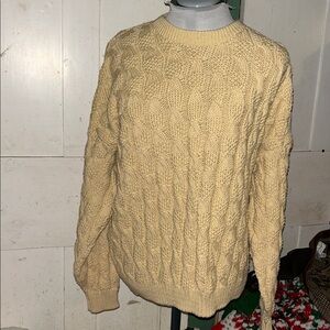 NWT Vintage 90s Lands’ End Sweater Direct Merchant 100% Cotton Fisherman Knit